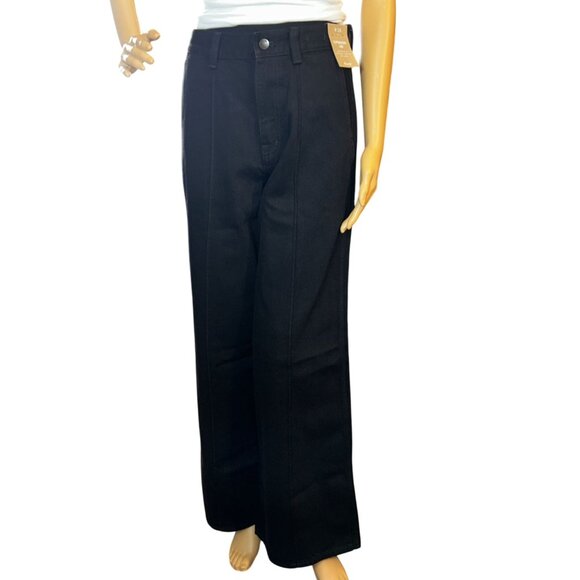 Madewell Womens Superwide-Leg Trouser Jeans Size 26 Black NWT Chic Modern - Picture 4 of 8